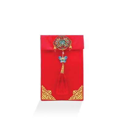 Embroidery Silk Satin Red Envelope Pouch