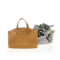 Khaki Textured Leatherette Tote
