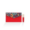 Floral Embroidery Silk Satin Envelope Clutch