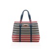 Maxi Woven Striped Prints Tote