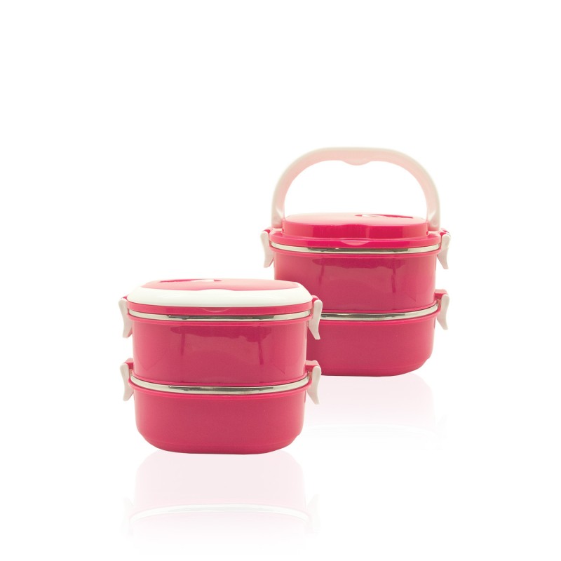 Square Two-story Stainless Steel Lunch Box