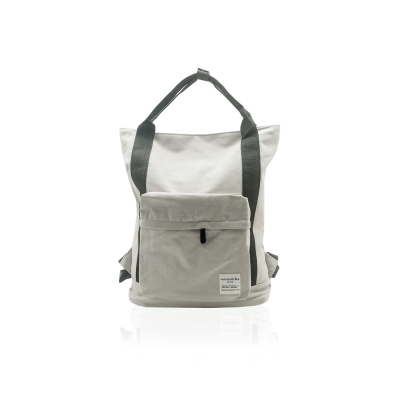 Sylvie Grey Canvas Backpack